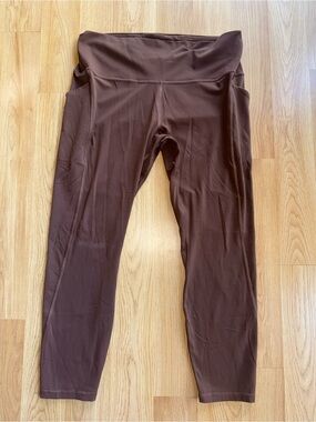 Lululemon size 14 align High rise espresso Brown Active Leggings crop pants Nulu